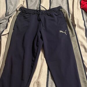 Puma Men's Navy and Gray Joggers